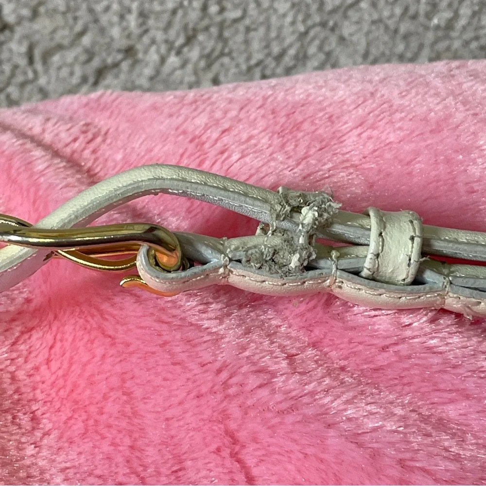 Vintage Skinny‎ White Leather Belt
